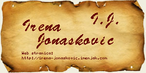 Irena Jonašković vizit kartica
